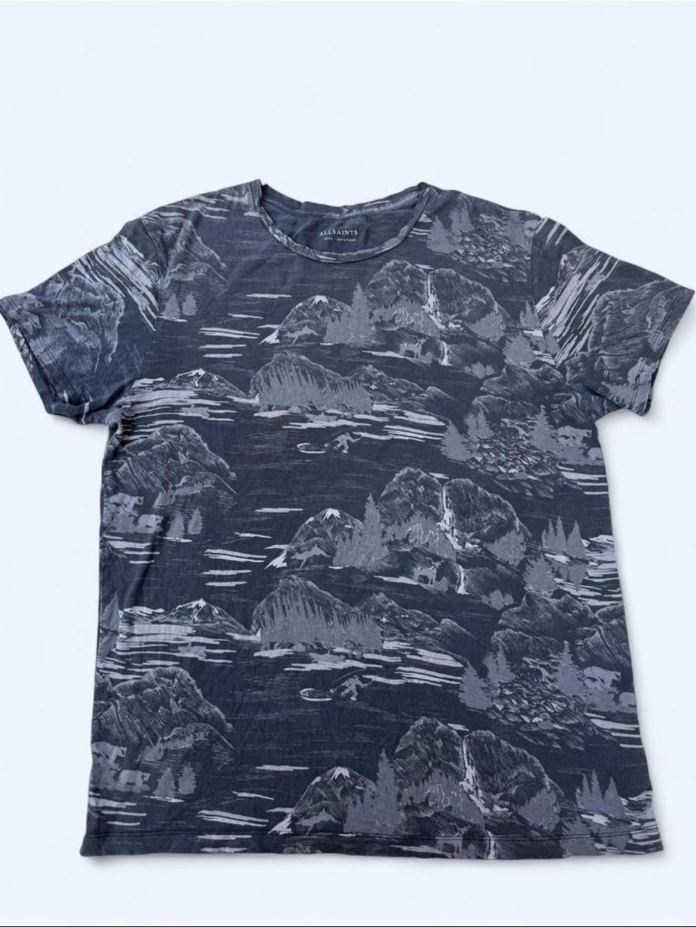 All Saints SS Crew Island Playground Vintage Black T-shirt Men’s Size Small